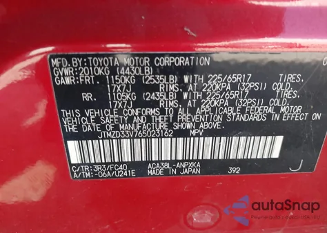 2006 Toyota Rav4 z USA, uszkodzony, nr VIN JTMZD33V765023162